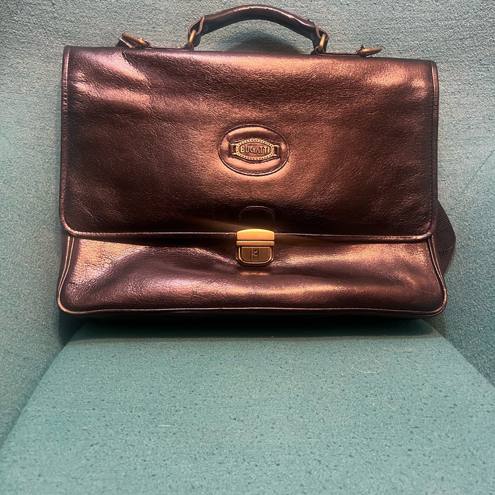 BUGATTI - Vintage leather briefcase